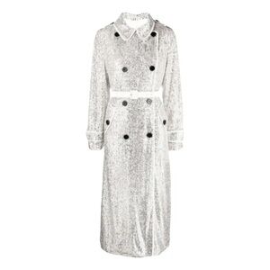 Self-Portrait Sequin Trench Jacket
